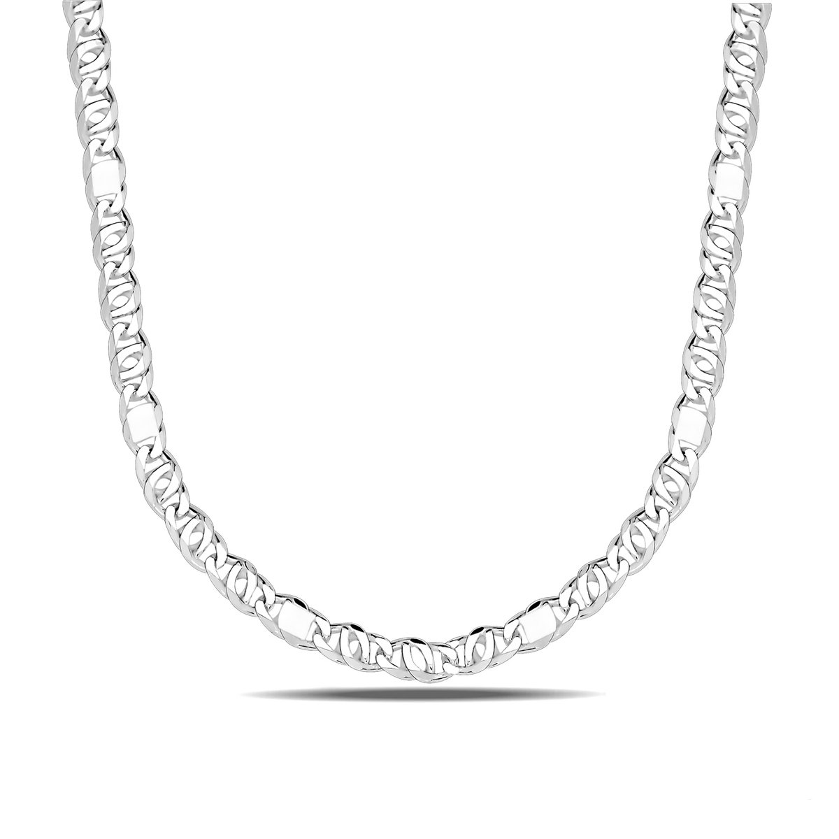 Juwelier Zwartevalk - Zilveren valkenoog schakel ketting - 25.120-4.5/60cm