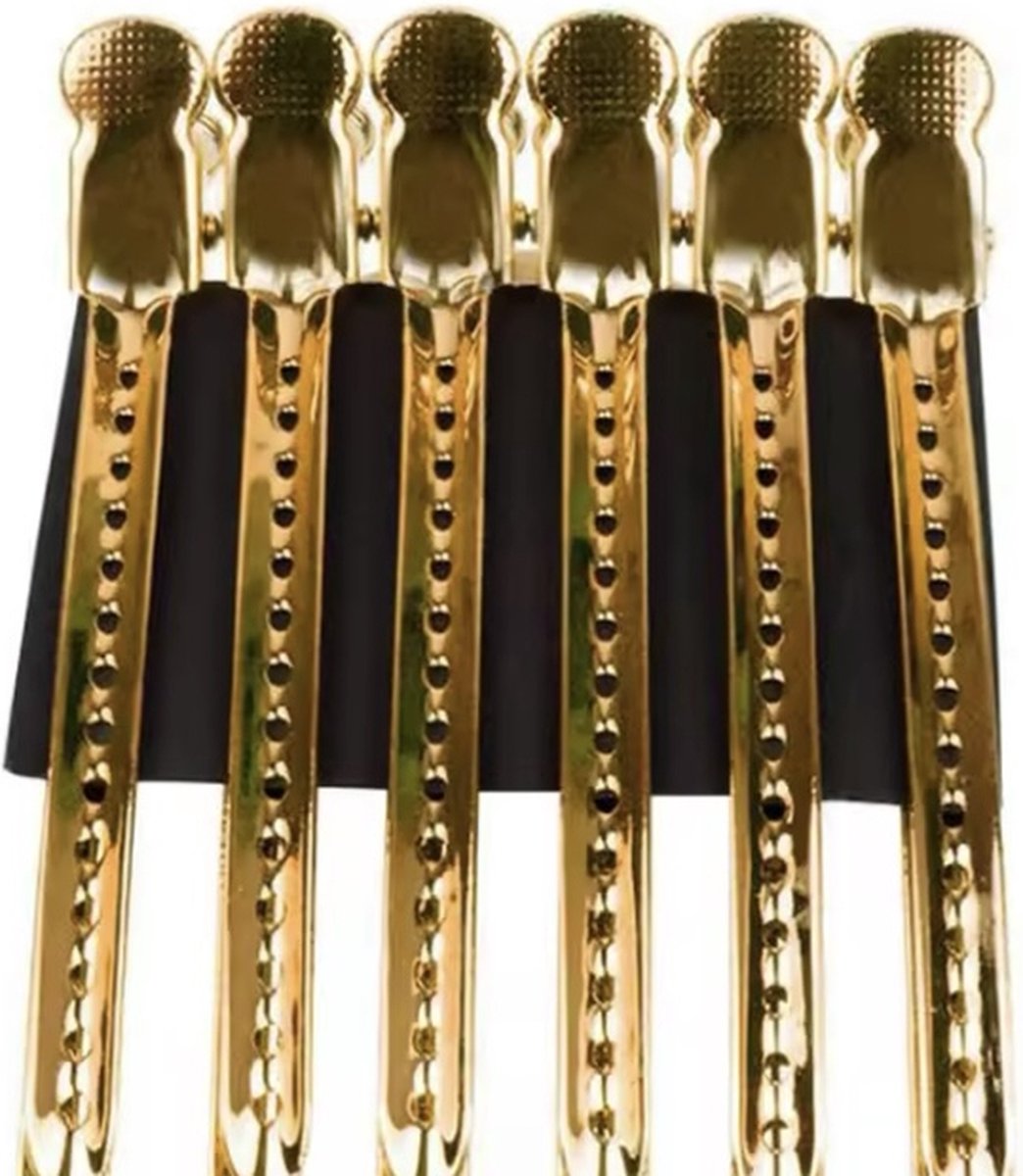 HAARCLIP BRUIN 6 stuks size 95mm