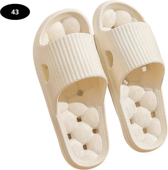 Chaussons de bain Bovista Femme & Homme - Confortables - Tongs - Sauna - Été - Wit - Taille 43