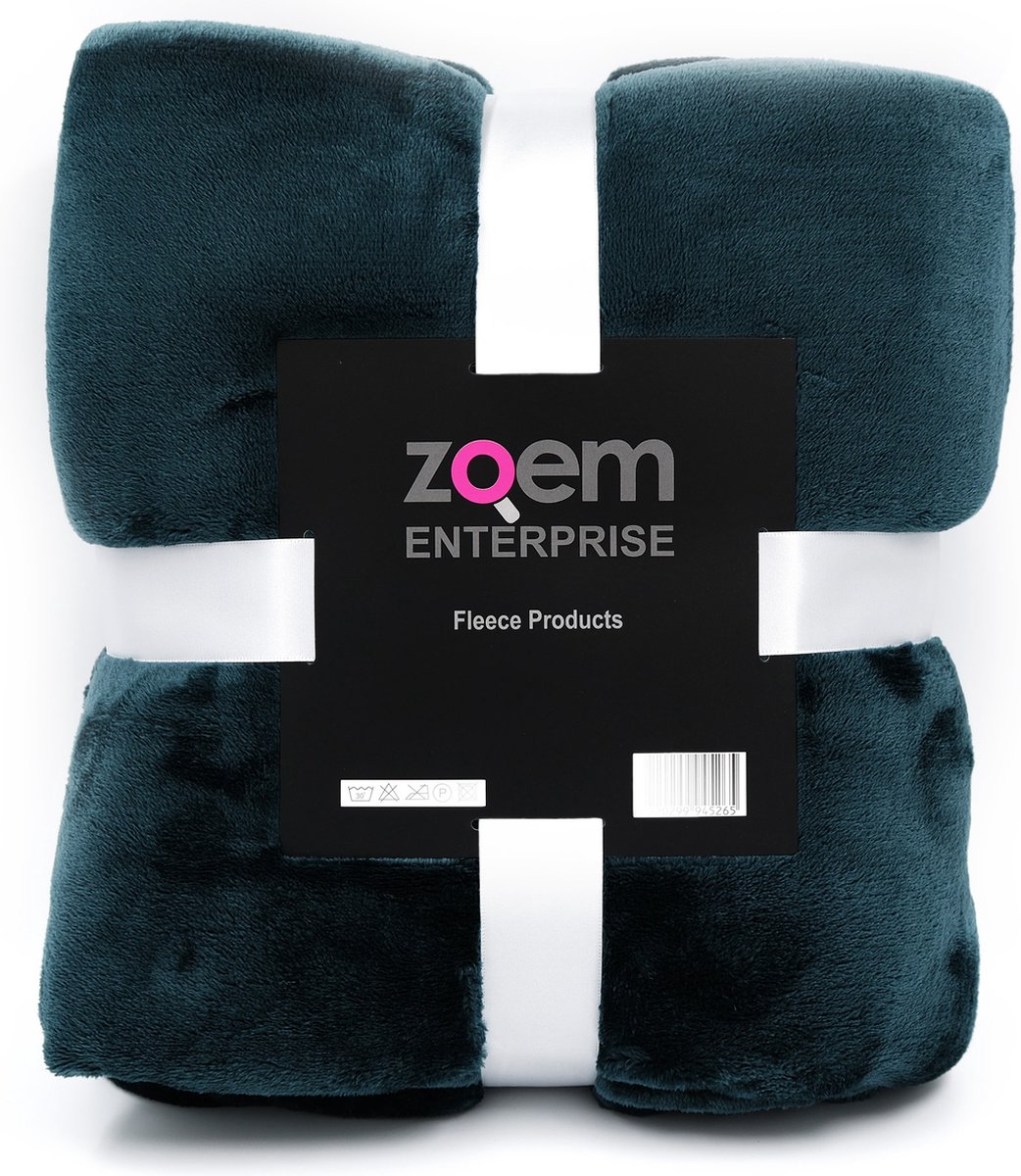 Zoem enterprise Zoem - Fleece Deken 150 x 200 cm Turquoise - fleece plaid - super zacht - 280 gsm