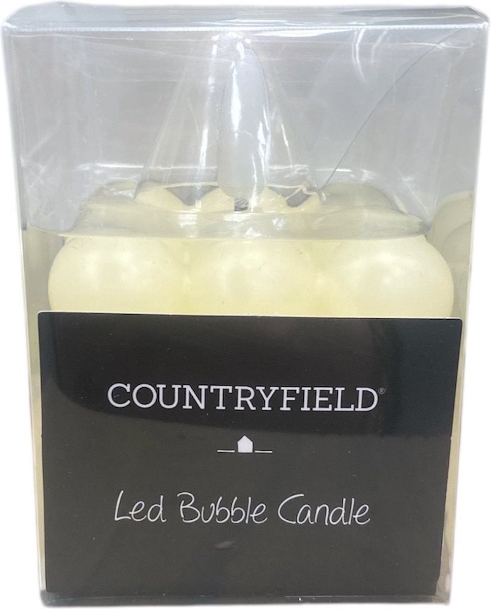 Countryfield Led Kaars - Bubble - Creme - Warm wit licht