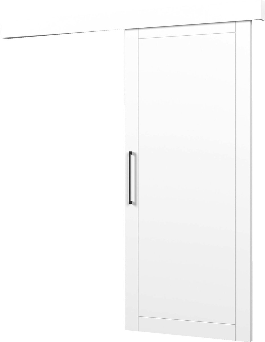 Schuifdeursysteem met rail, Schuifmechanisme, Moderne design, 90x204x8 cm - Schuifdeur CHARMS - Wit met Soft-Close system