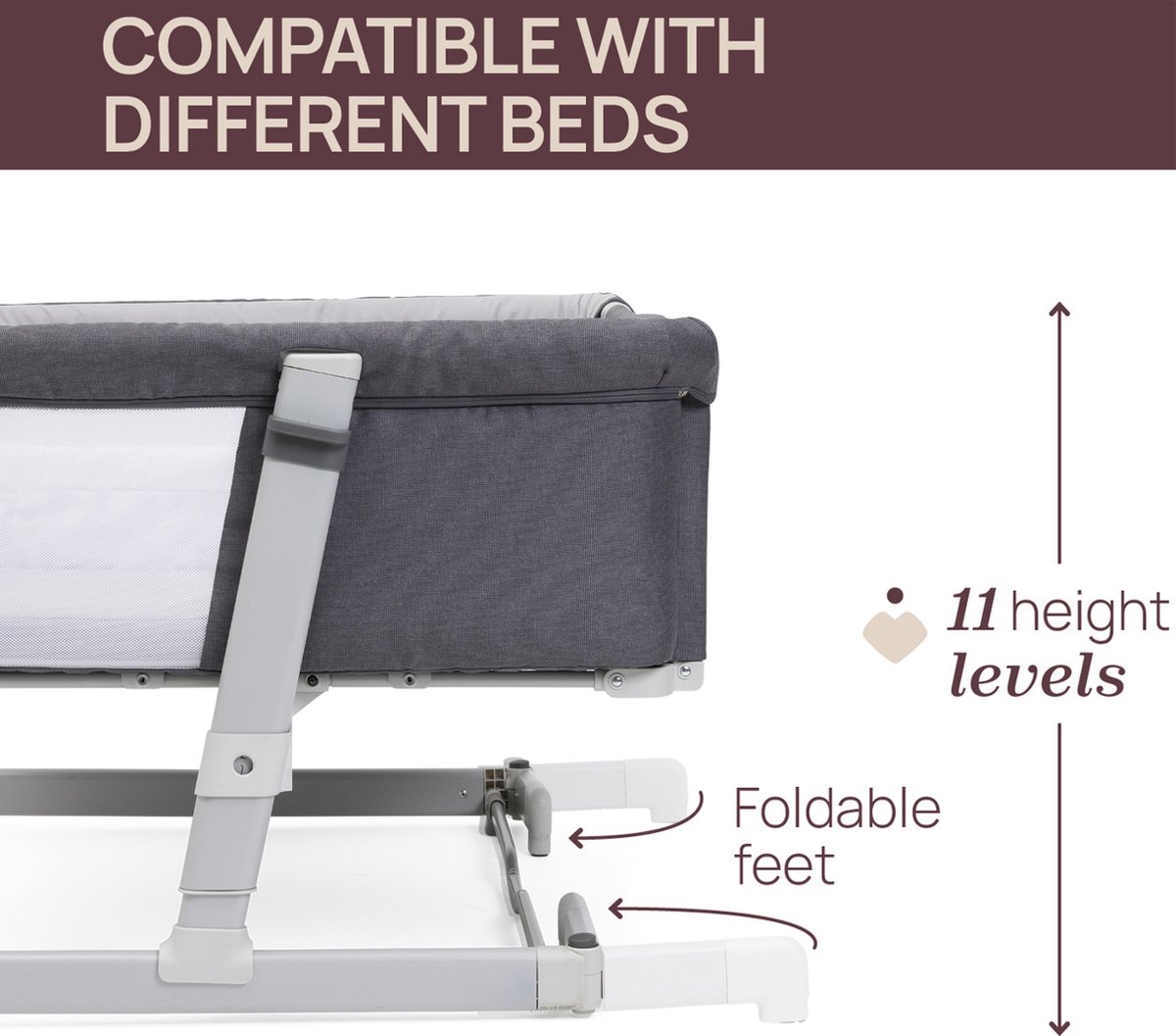 Chicco - Co-sleeper - Next2Me Twins - Magnet Grey – foto 2