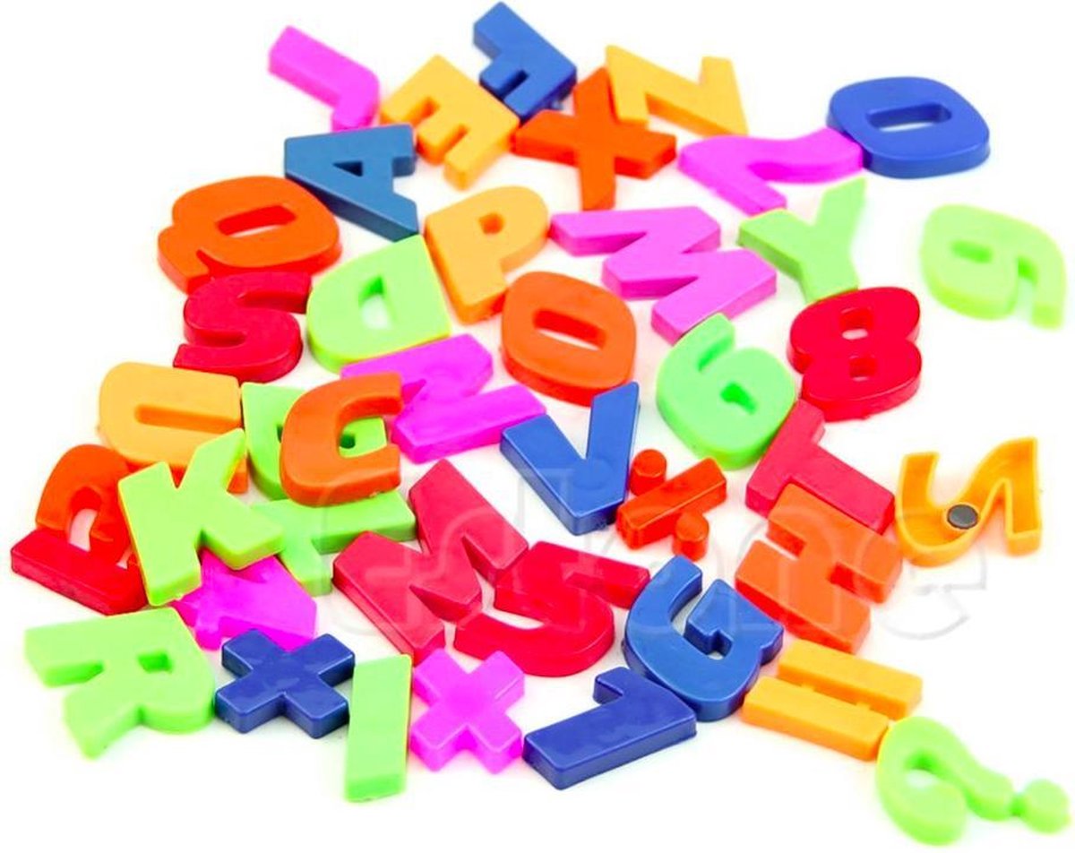 ProductGoos - 42x Letter en cijfer magneten multicolour