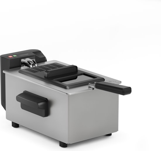 Tristar Frituurpan FR-9327 - 3 Liter Friteuse Pro - 2000W - Frituurmandje met afneembaar handvat - Met koude zone en kijkvenster - RVS