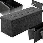 tectake® XL Opbergkist - Opvouwbaar bankje - Zitkubus, kruk - 110x38x38 cm - Praktisch en stijlvol opbergen - Verkrijgbaar in verschillende kleuren - Donkergrijs