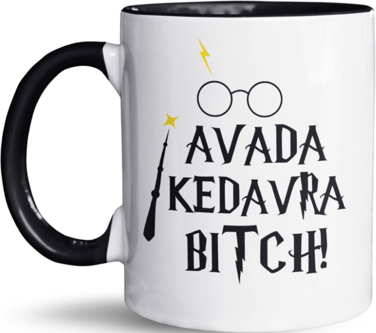 NietMokken.nl – Grappige Mok – "Avada Kedavra, Bitch!" – Humor Cadeau voor Harry Potter Fans – Magische Koffiebeker – Vaatwasser- & Magnetronbestendig - Keramische tas 325ml
