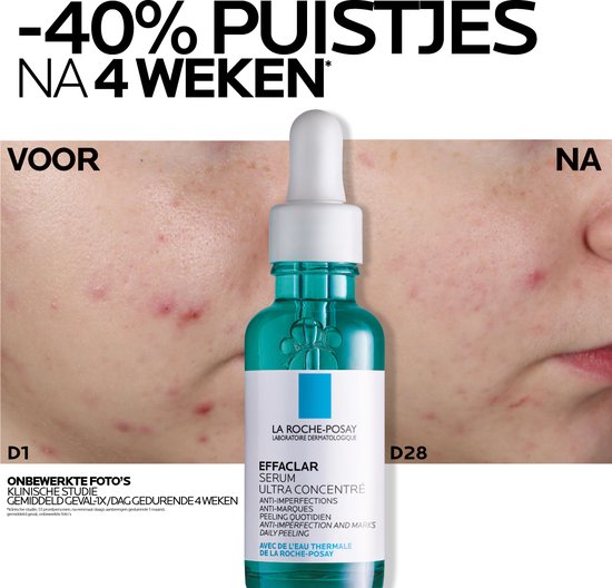 La Roche-Posay Effaclar Ultra Geconcentreerd Serum - Onzuivere Huid met Neiging to Acne - Glycolzuur, Salicylzuur en LHA - 30ml