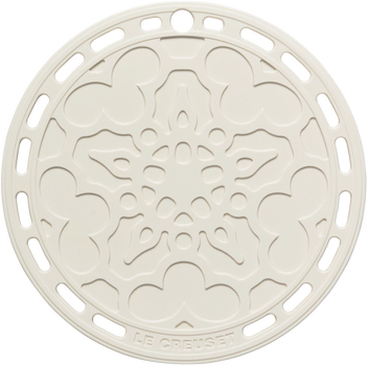 Le Creuset 3 Silicone onderzetters Meringue 20cm