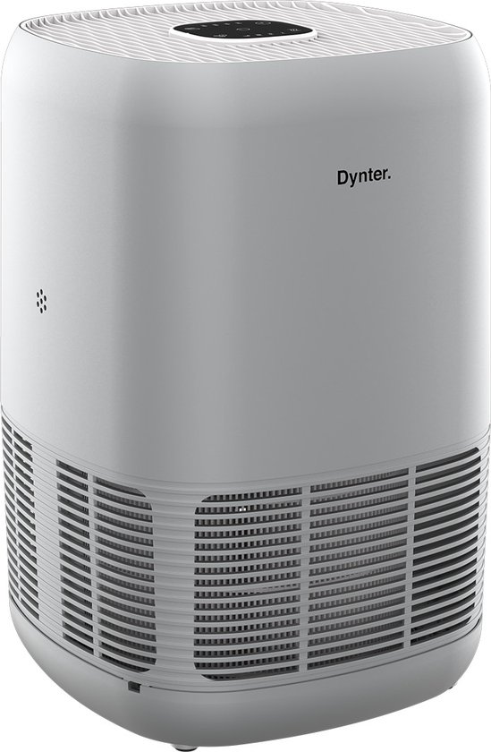 Dynter Luchtreiniger AirPure PA244 – HEPA 13 & Koolstoffilter + Ionisator – Tegen Hooikoorts, Huisstofmijt & Geur – CADR 260m³/h – Luchtkwaliteit Sensor – Met slaapstand – Voor 55m² – Stil & Energiezuinig