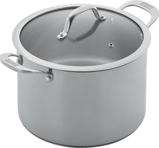 Foto: Brabantia zenn koekenpan 28 cm 100 gerecycled hoogwaardig aluminium keramische dubbele antiaanbaklaag duurzaam rvs steel geschikt voor inductie 100 pfas vrij donker blauw