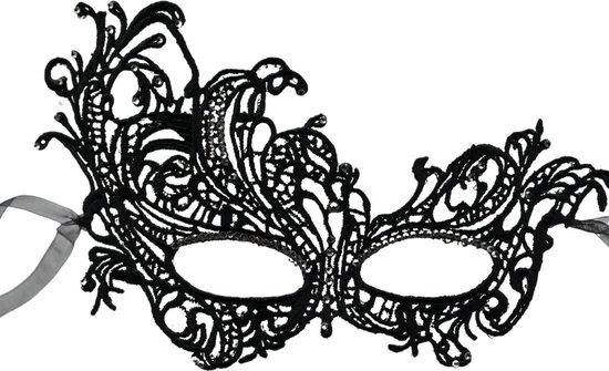 Kanten masker - met schitterende strass steentjes - Ook masker voor brildragers - gala masker - Venetiaans masker vrouw - masquerade masker - oogmasker carnaval - carnaval maskers - carnavals masker - carnavals masker