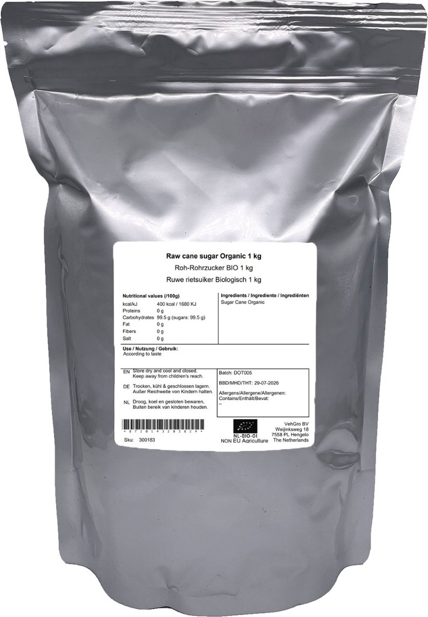 Rietsuiker Licht Goud - 1 Kg - Holyflavours