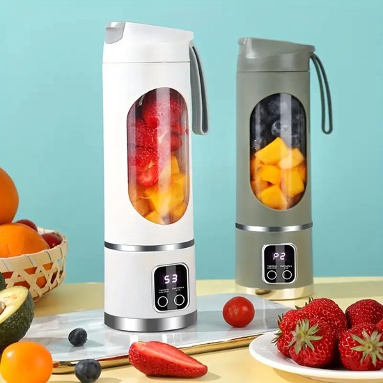 Oplaadbare Mini Blender - Draagbare Mixer - Verse Sappen Maken - 18000 RPM Roestvrij Staal van Merkloos — afbeelding 3