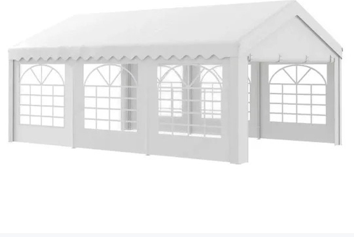 Stemily Partytent - Hoogwaardig Canvas - Gegalvaniseerd Stalen Frame - Waterdicht - Met Zijwanden - 6 m x 4 m x 2,8 m