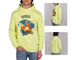 foto van Pokemon Charizard Kinder sweatshirt met capuchon, geïsoleerd, limoengroen mt. 152