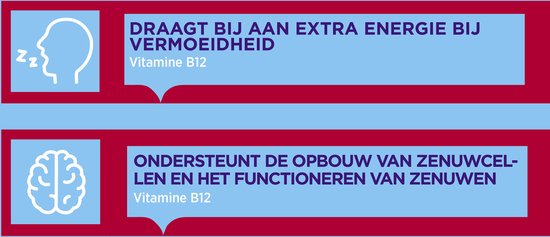 Dagravit Vitamine B12 1000µg - Draagt bij aan extra energie bij vermoeidheid en ondersteunt het functioneren van de zenuwen - 100 smelttabletten