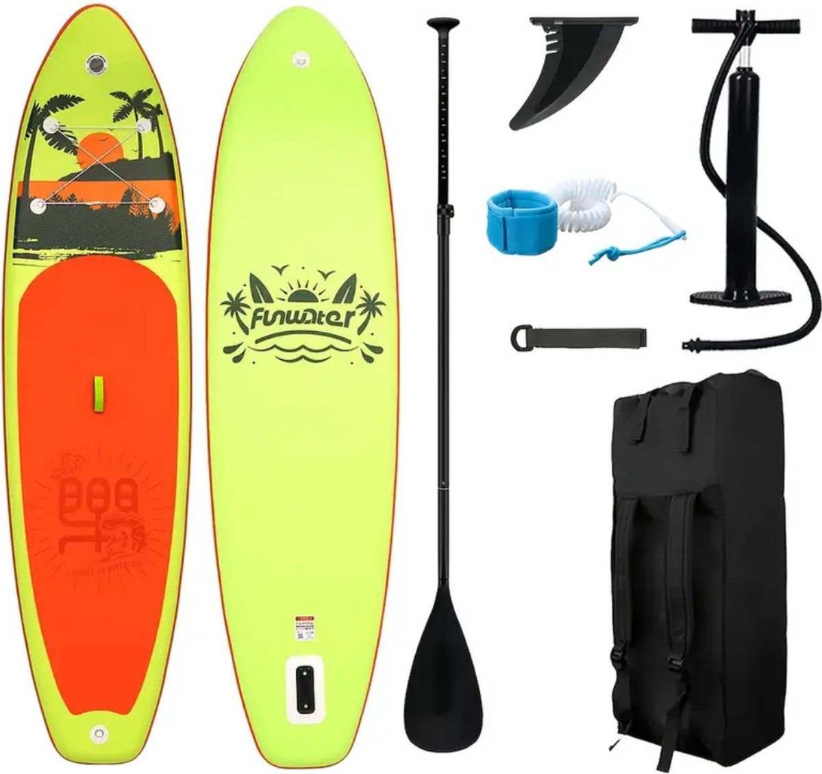 Bovista Sup Board - Opblaasbaar - Supboard - Sup Boards - Paddle - Kayak - Geel - 335cm
