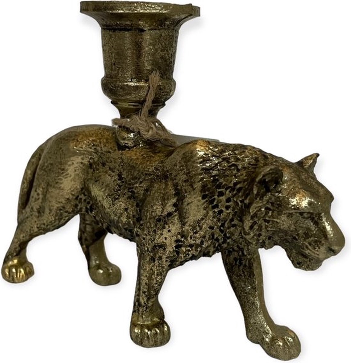 Tijger Kandelaar Bronze