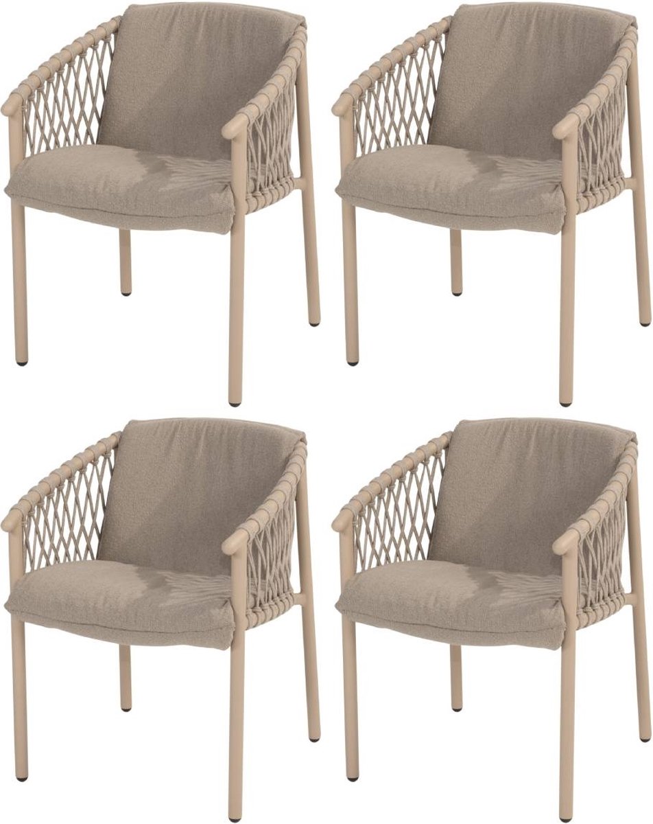 Allora dining tuinstoel latte 4 Seasons Outdoor set van 4