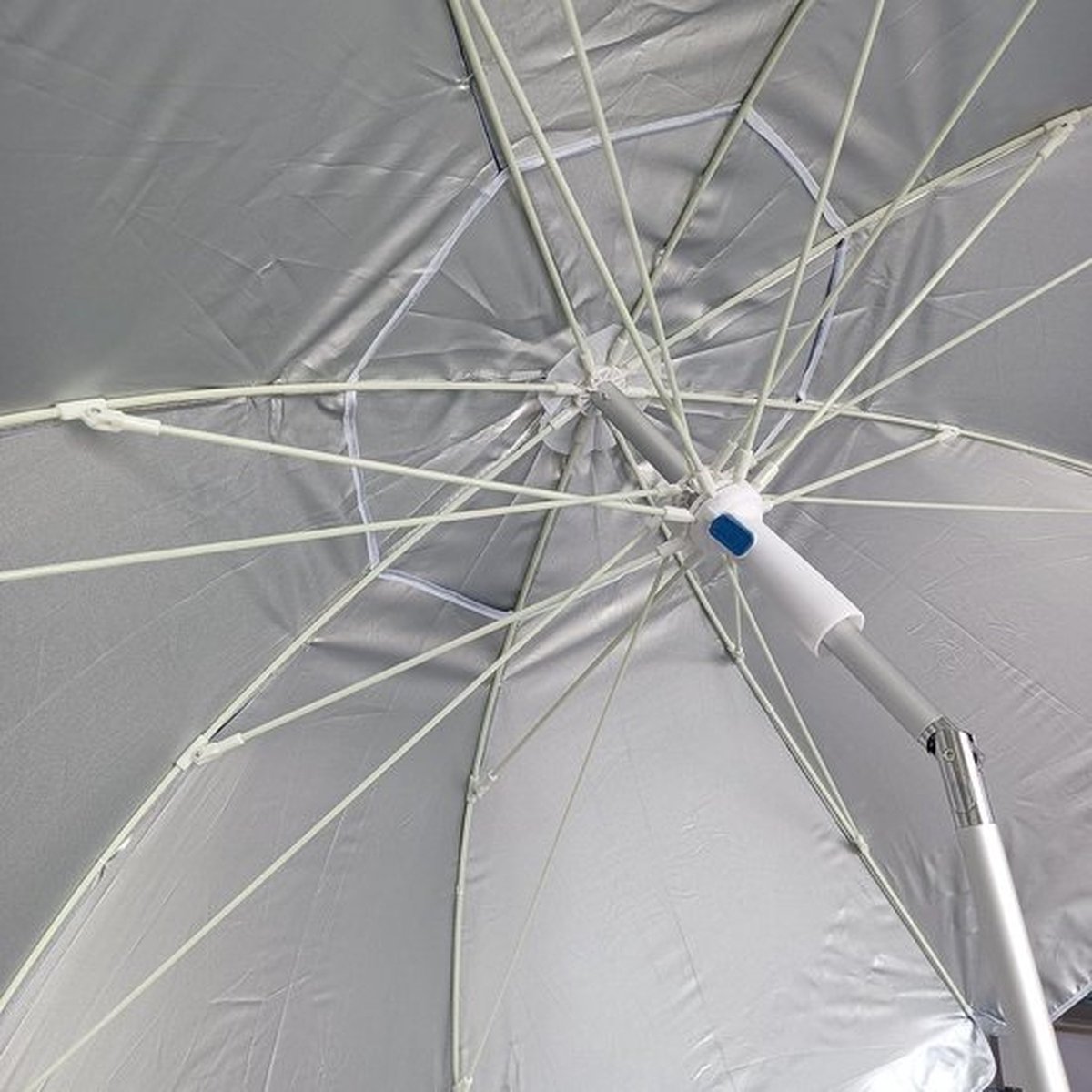 Large beach umbrella 200 cm windproof up to 35 km/h - aluminum - umbrella with 8 + 8 fiberglass poles - weight 16 kg