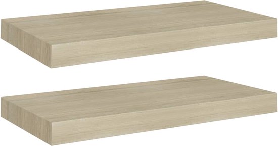 Etagère murale vidaXL Wandschappen met stangen 2 st 65x25x30 cm zwart836243