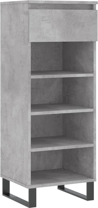Foto: Vidaxl schoenenkast bewerkt hout betongrijs 105 cm schoenenkast schoenen rek schoenuitlegger bergruimte opslag