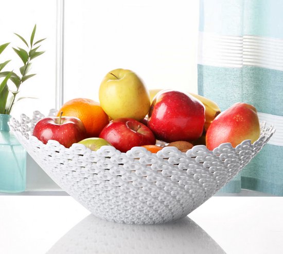 AVOID® Fruitschaal – Moderne Fruitmand – Grote Ronde Fruitschaal – 33 cm – Kunststof & Stevig – Stijlvol Design voor Keuken & Tafel