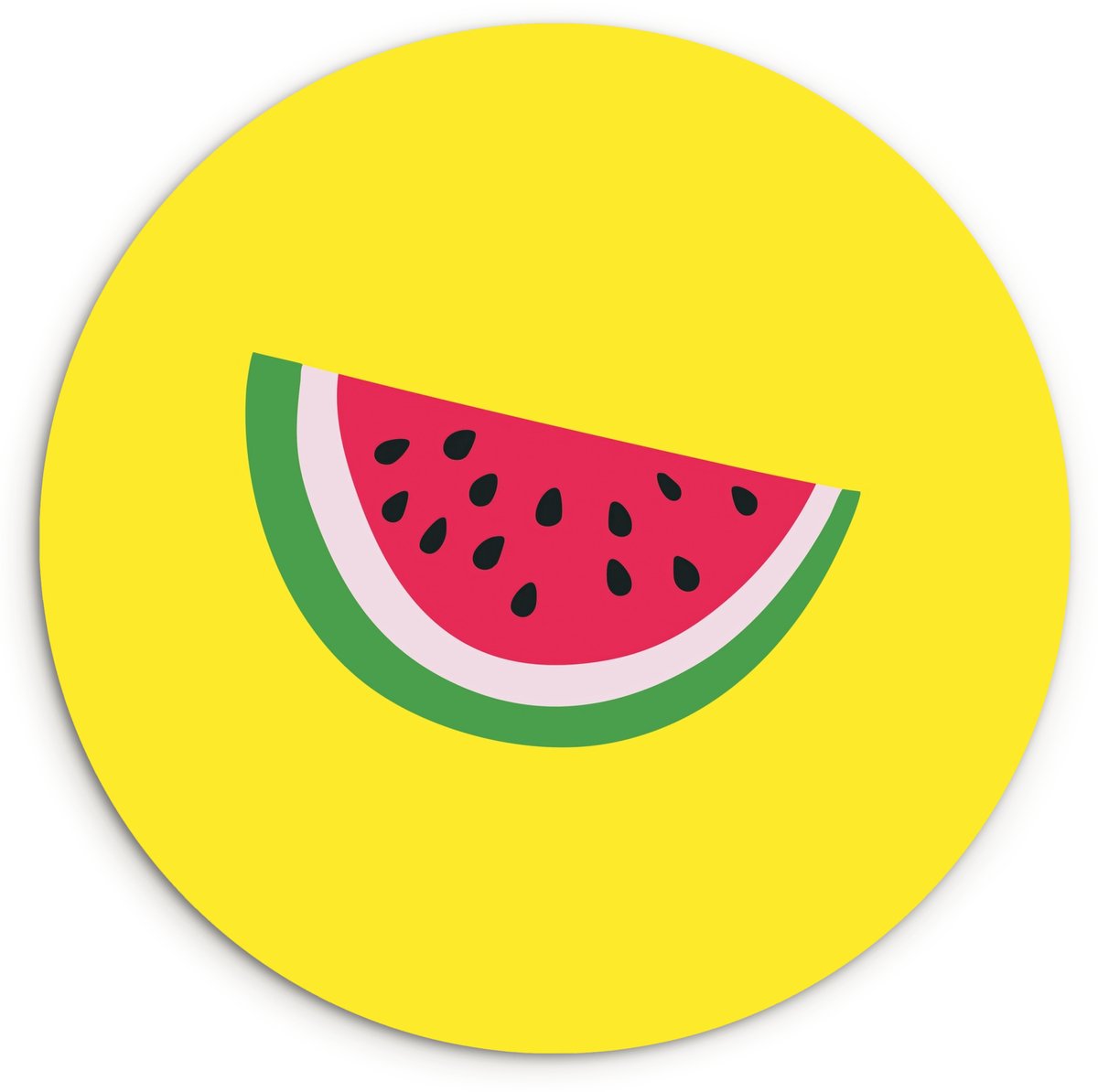 WallCircle Wandcirkel 150x150 cm - Muurcirkel Fruit - Watermeloen - Geel - Muurdecoratie woonkamer - Wanddecoratie slaapkamer - Kamer decoratie accessoires - Ronde schilderijen