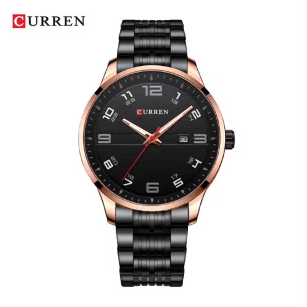 Curren - Horloge - Herenhorloge - Quartz - Zwart - Roségoud - 44mm - 8411