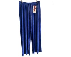 Dames Broek - Hoge Taille - Wijd model - Grote Maat - Onesize (42-50) - Blauw
