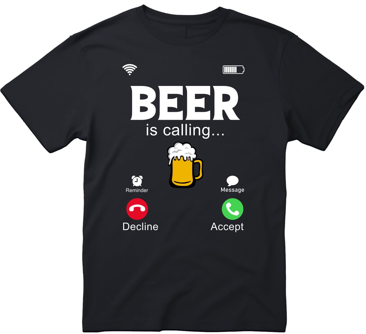 Beer Is Calling - T-shirt - Bier t-shirt - CraftBeer - Beer - Proost - Heren - grappige drank feest - bier cadeau - teksten en zinnen - bierpakket kado idee - Maat XL