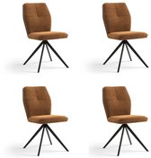 Furnihaus Eetkamerstoelen set van 4 - Emma - Oker Geel - Stof