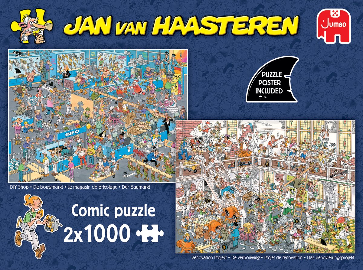 Jan van Haasteren - De Verbouwing & De Bouwmarkt - 2X1000 stukjes puzzel - Legpuzzel — afbeelding 7