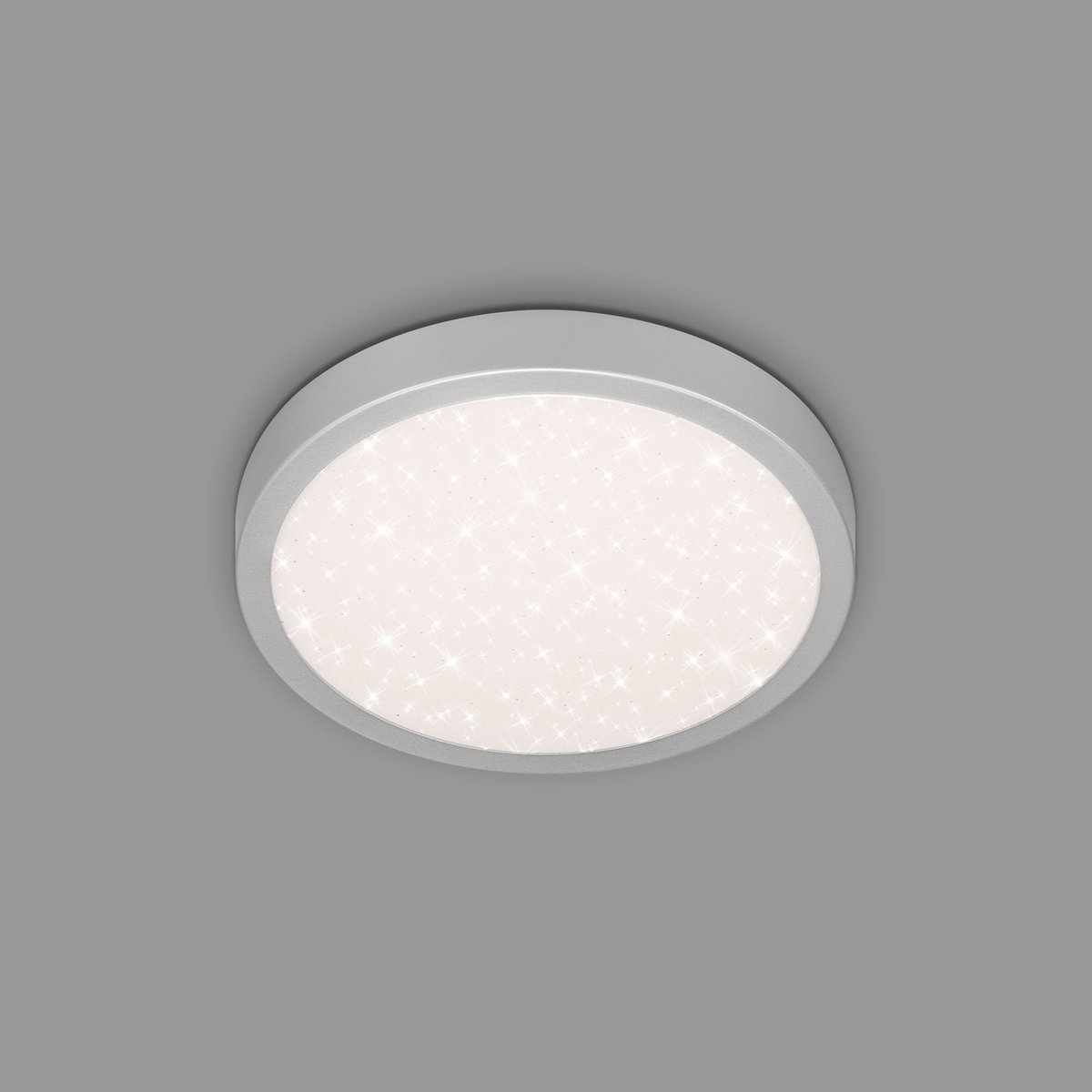Briloner runa - sterrenhemel plafonniére - plafondlamp met metaal - 4000 k - 18w - zilverkleur - ø28cm