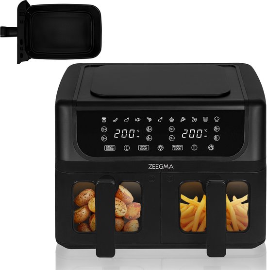 Zeegma Knapper Dual Airfryer 9L 1700W Zwart