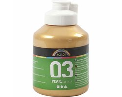 Acrylverf – Metallic Gouden Verf – Acrylaatverf – Acrylic paint – Hobbyverf – Sneldrogend – 500 ml – 1 stuk - Incl. Crea Gift