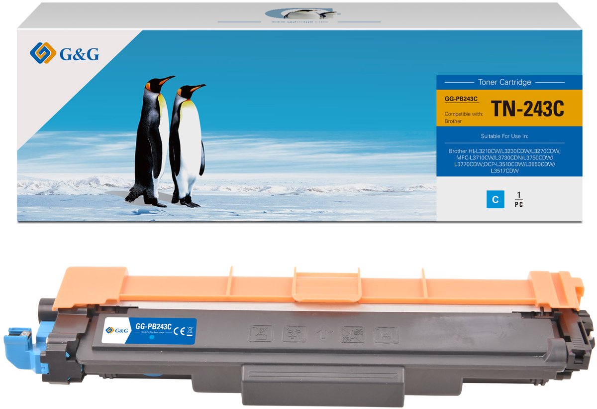 G&G TN243 Huismerk Toner Geschikt voor Brother TN-243 - Cyaan