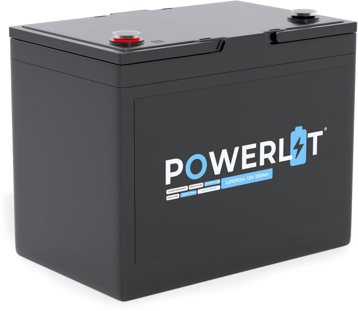 Powerlit LiFePO4 Accu 100Ah 12V - LFP Lithium Accu met Bluetooth & App - Voor Boot & Camper - 5 jaar garantie - 6000 cycli