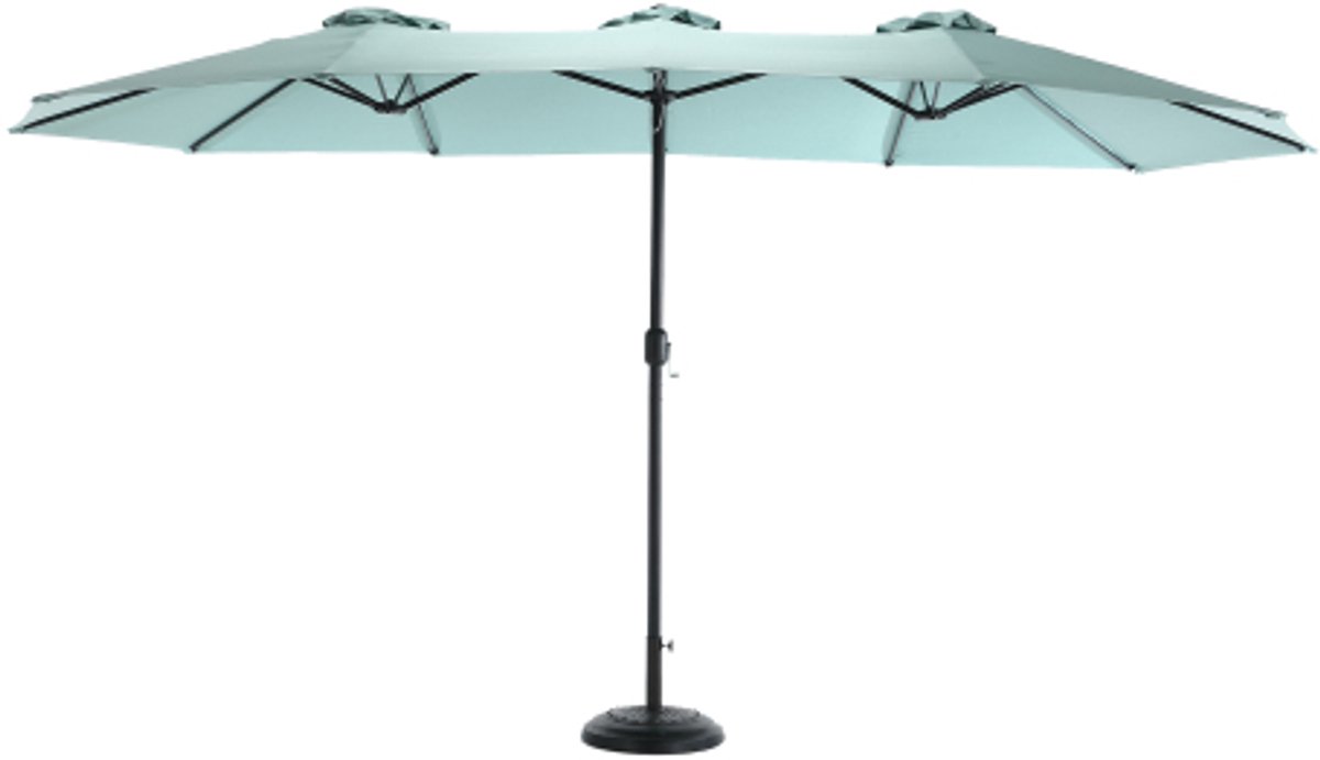 Gotagee 14,8 ft. dubbelzijdige buitenparasol rechthoekig groot met zwengel (lichtgroen)