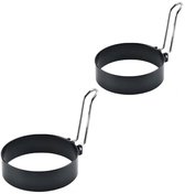 2 Stuks Kookringen - Ronde kookringen - Ei vorm - Eier bakvorm - Bakringen - Eieren bakken - Keukengerei - LOUZIR