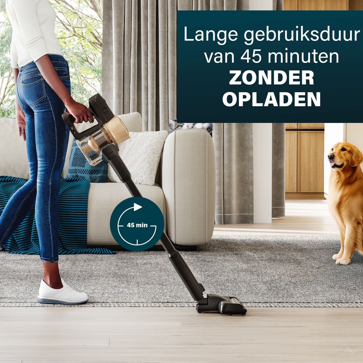Princess Ultimate Storm Draadloze Steelstofzuiger 339395 - 45 min gebruikstijd - Zuigkracht 27000 PA - Parkeerfunctie - Zeer krachtige BLDC motor - 3 snelheden - Grijs - Met extra HEPA-filter — afbeelding 7