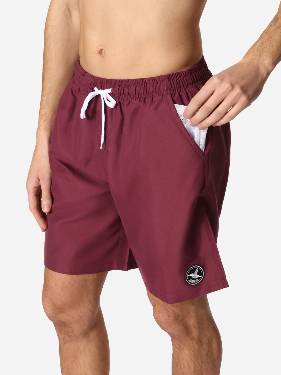 Ladeheid LA - LA40 - SWS Heren Zwembroek - Zwemshorts - met zijzakken - sneldrogend - met binnenslip van mesh - Koordsluiting - Polyester - Bourgondië - 5XL — afbeelding 5