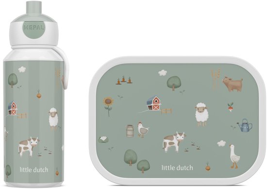 Set repas Mepal Campus – Boîte à lunch et gobelet pour enfants – Boîte à bento – Gourde Pop-up – Little Farm
