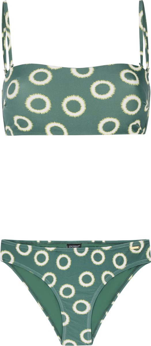 Protest Prtsunray – Bandeau bikini set Dames – Verstelbare bandjes – Uitneembare vulling Groen