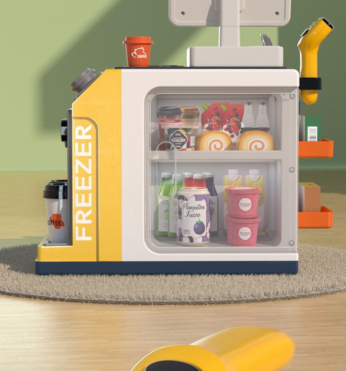 OODBLUE Speelgoed Kassa – Interactieve Supermarkt Speelset met Scanner, Speelgeld & 46 Accessoires voor Kinderen — afbeelding 2