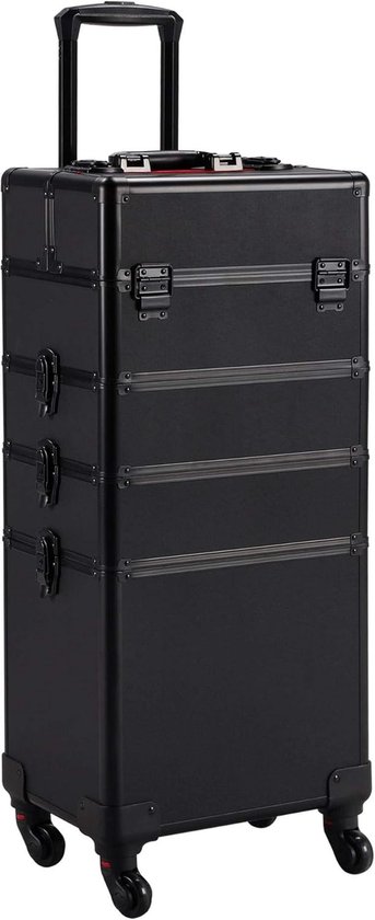 Schmink koffer - Kapperskoffer trolley - Visagie make up koffer trolley - Schminkkoffer - Beauty case - Cosmetica koffer - Ideaal voor reizen - To go
