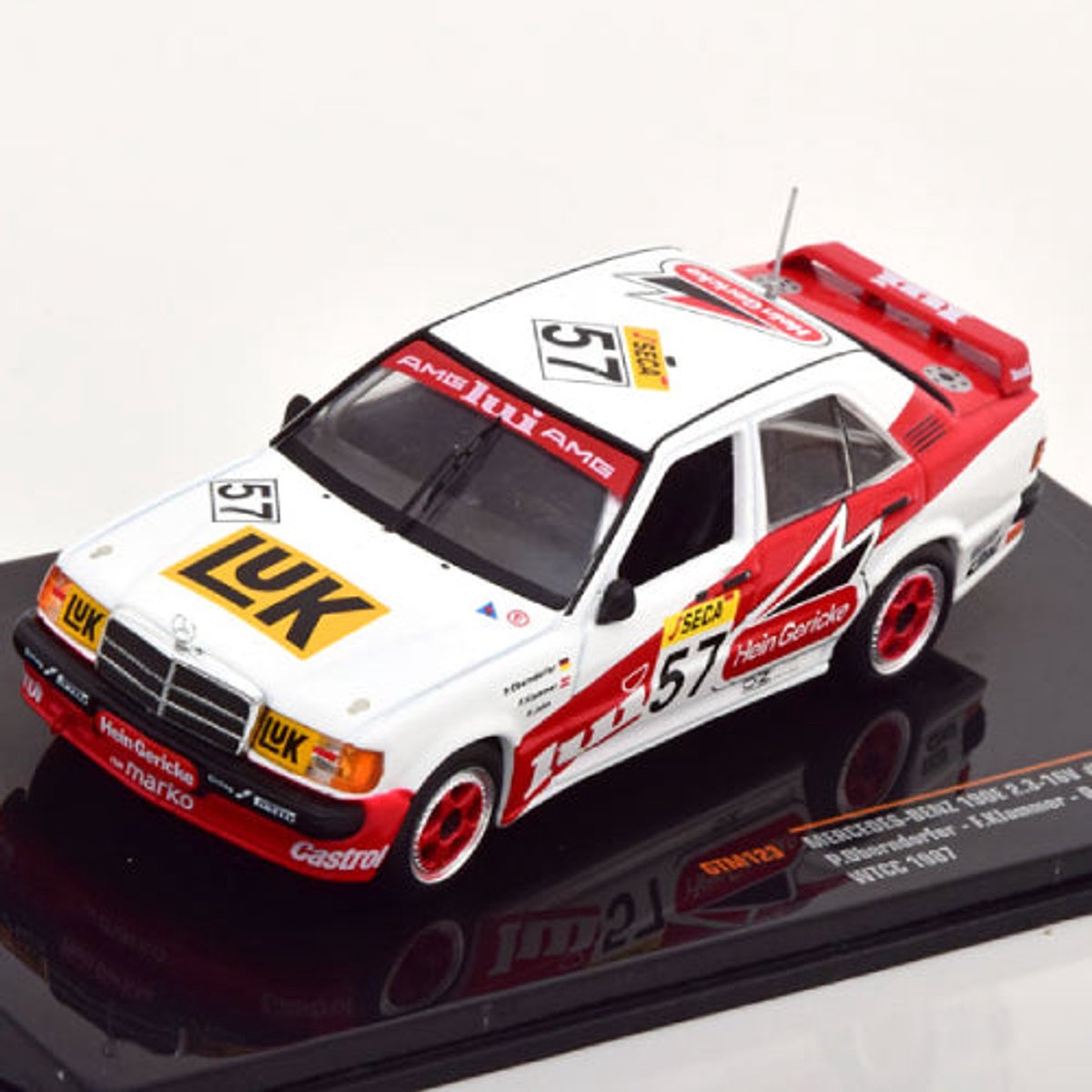 Mercedes-Benz AMG 190E #57 (Wit) (10 cm) 1/43 IXO Models - Modelauto - Schaalmodel - Miniatuurauto