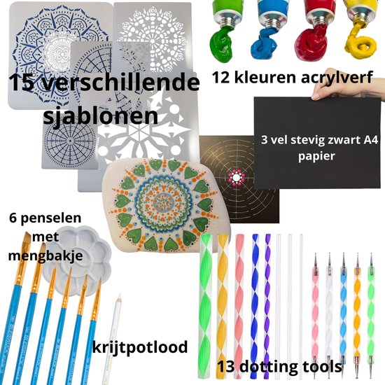 Mandala Dotting Starter Set - Modèles Hobby Adultes - Dotting Tools - Dot Painting