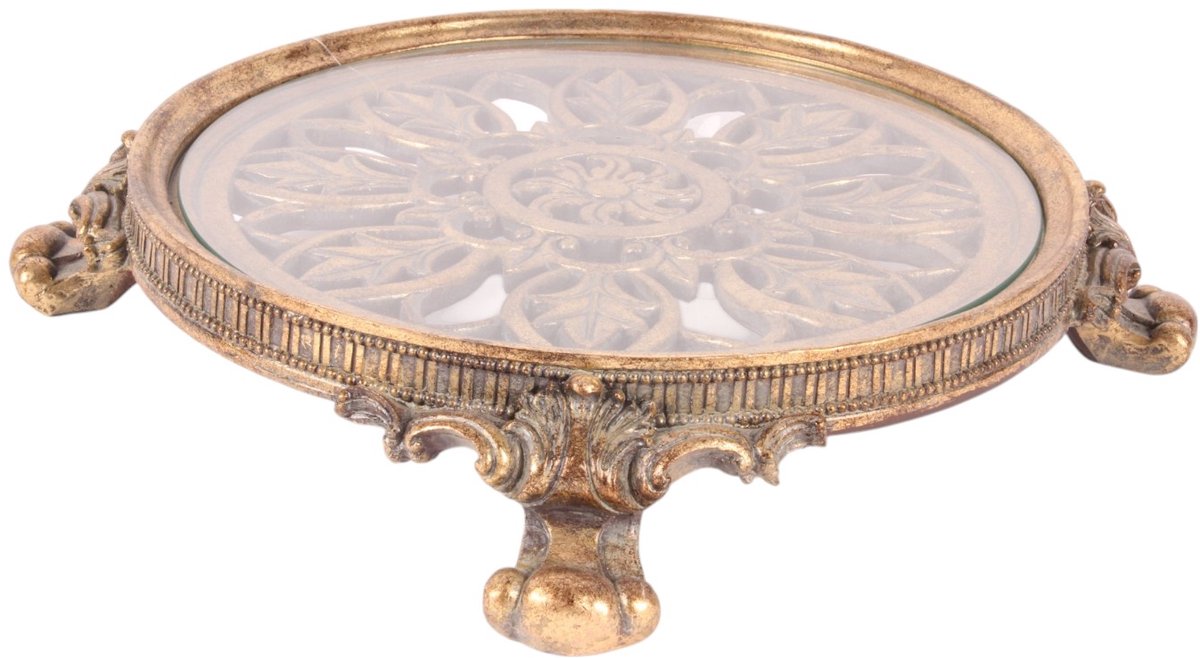 Baroque - Decoratieve schaal - Deco plateau resin 35 cm - 8x35x35 - Polyresin